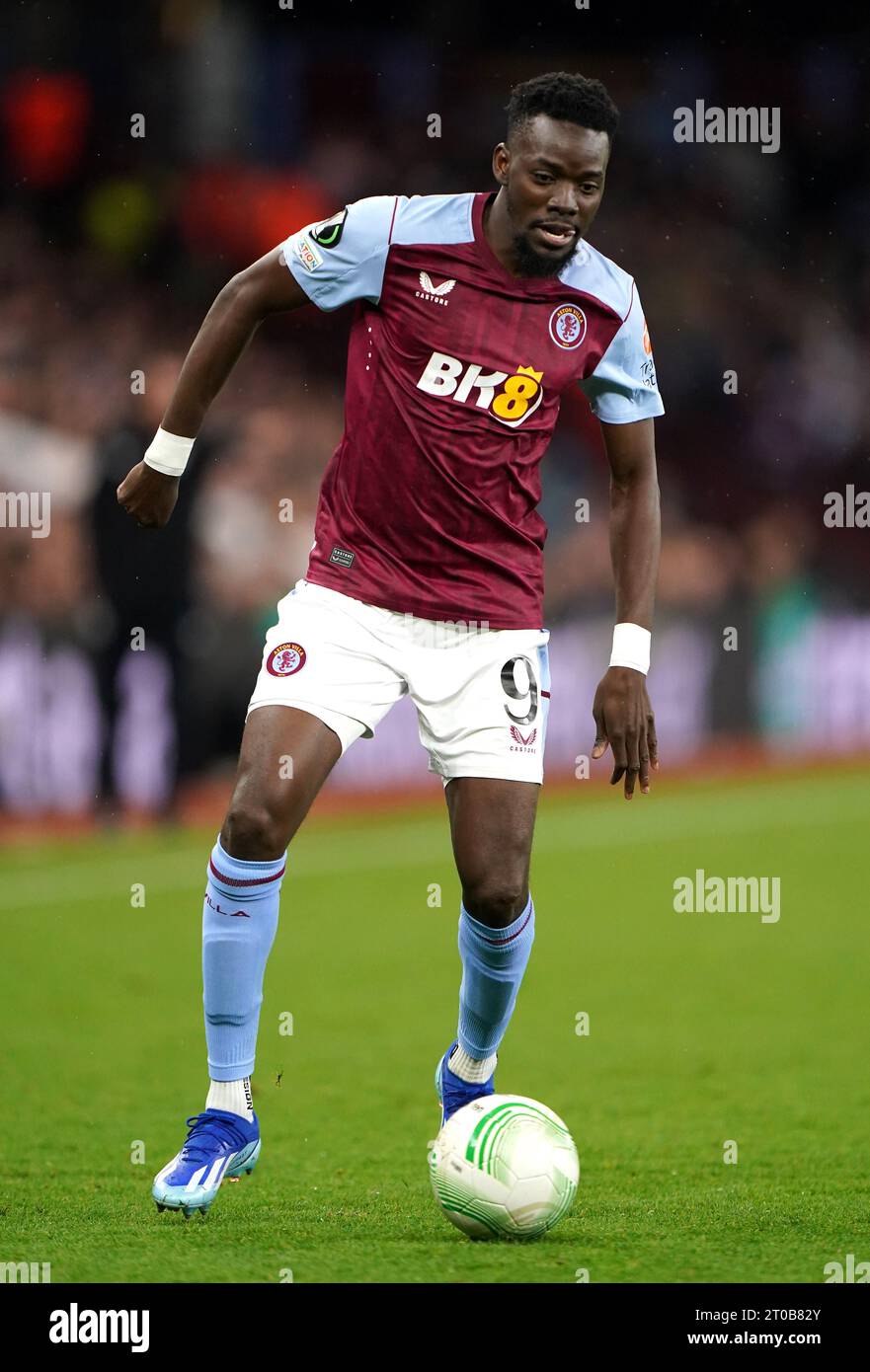 Aston Villa's Bertrand Traore in action during the UEFA Europa Conference League Group E match at Villa Park, Birmingham. Picture date: Thursday October 5, 2023. Stock Photo
