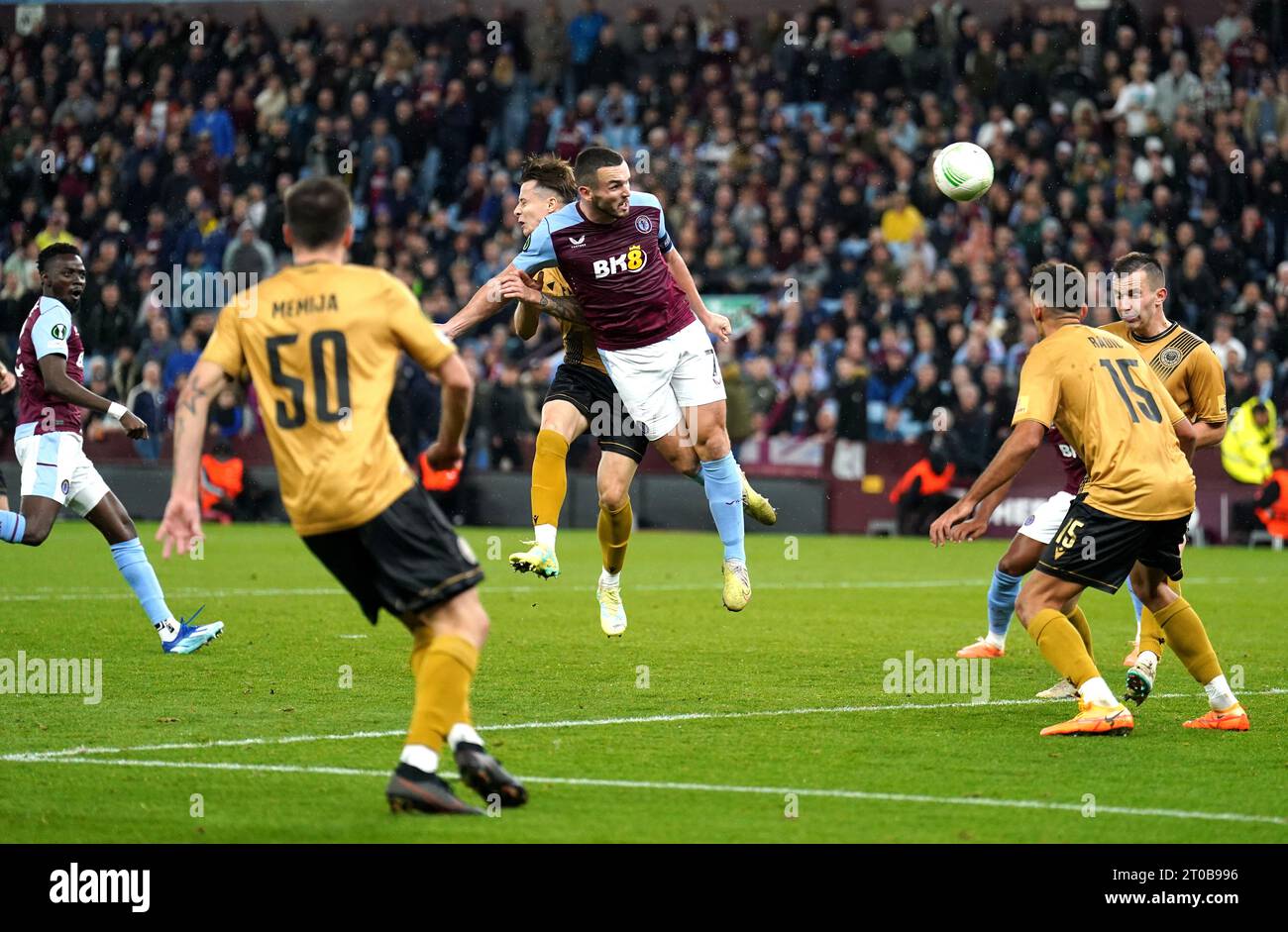 Aston Villa's John McGinn scores their side's first goal of the game during the UEFA Europa Conference League Group E match at Villa Park, Birmingham. Picture date: Thursday October 5, 2023. Stock Photo