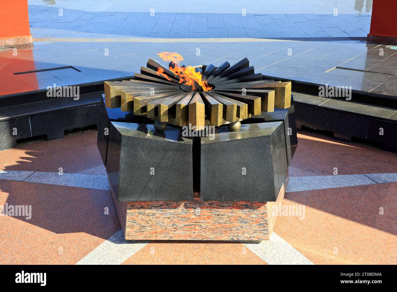 The Eternal Flame at the Eternity Memorial Complex dedicated to the Soviet soldiers who died during World War II in Chisinau, Moldova Stock Photo