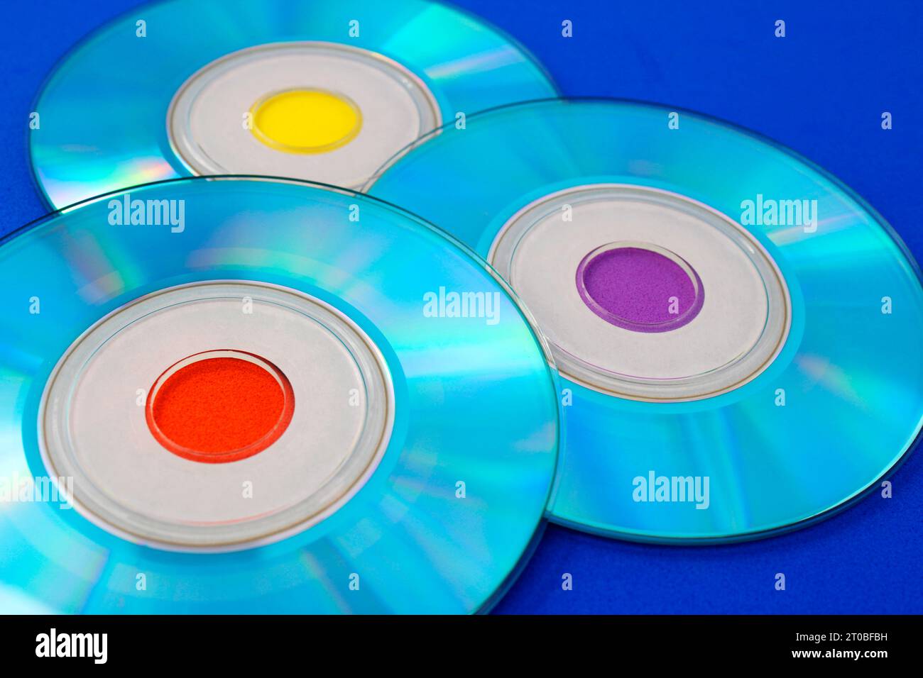 Compact discs with colors from the eighties Stock Photo Alamy