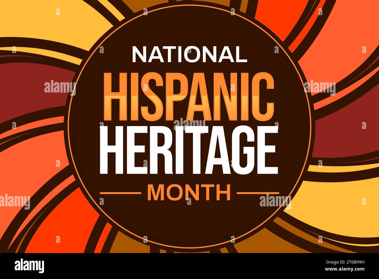 National Hispanic Heritage Month colorful wallpaper design with shapes and typography in the center 2 Stock Photo