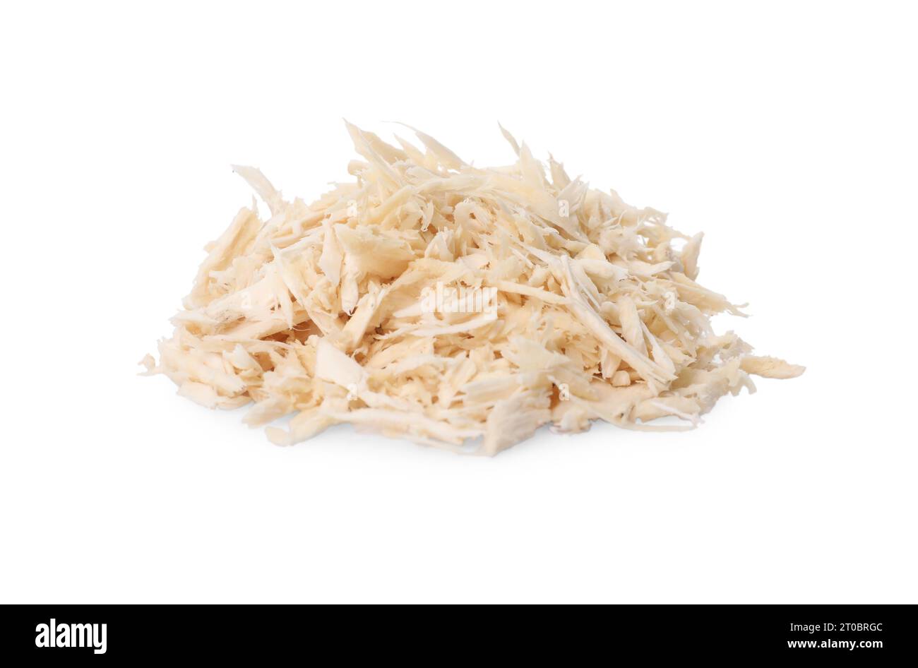 Pile of grated horseradish isolated on white Stock Photo