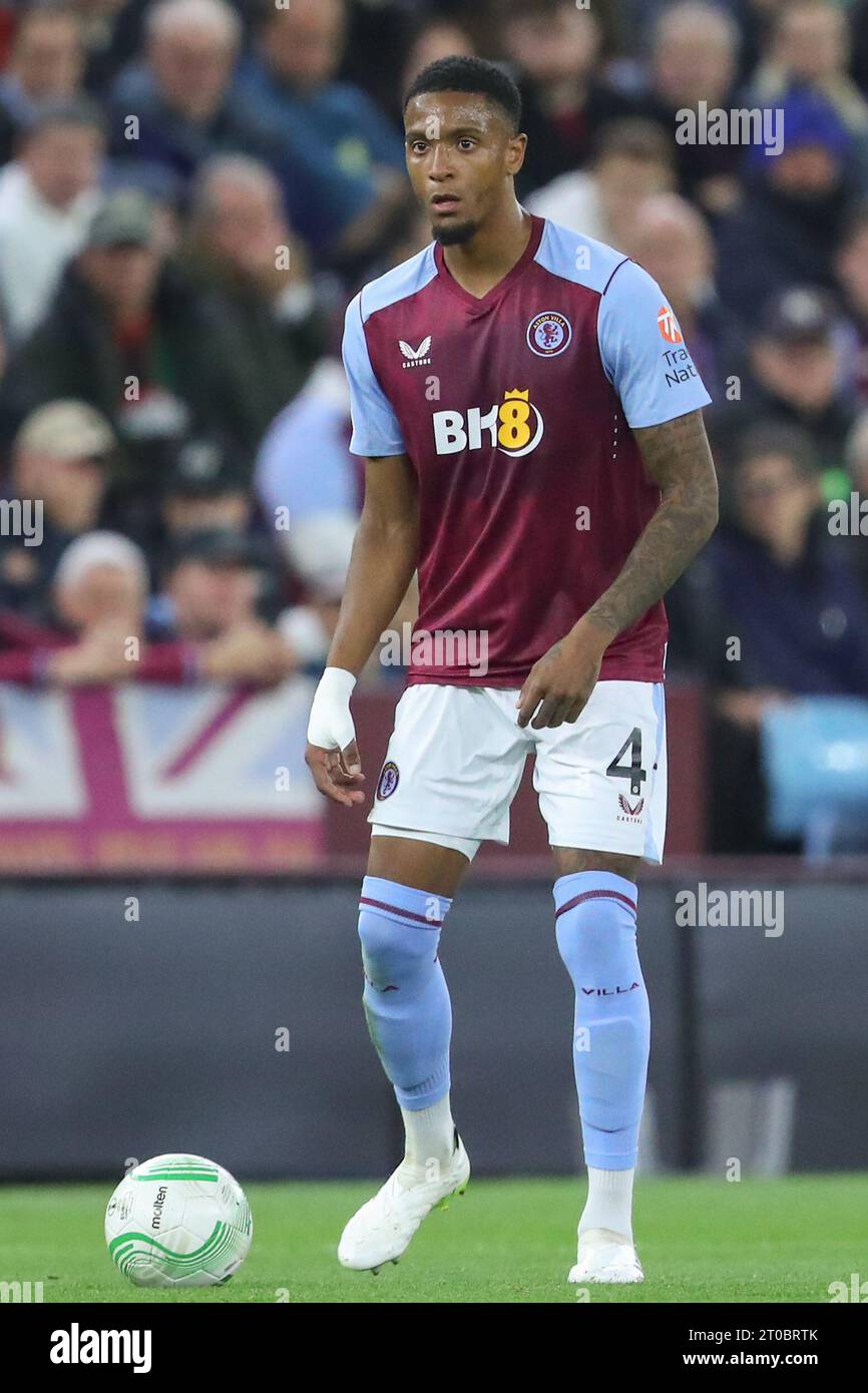 Ezri Konsa 4 of Aston Villa in action during the UEFA Europa Conference League match Aston Ezri Konsa 4 of Aston Villa in action during the UEFA Europa Conference League match Aston