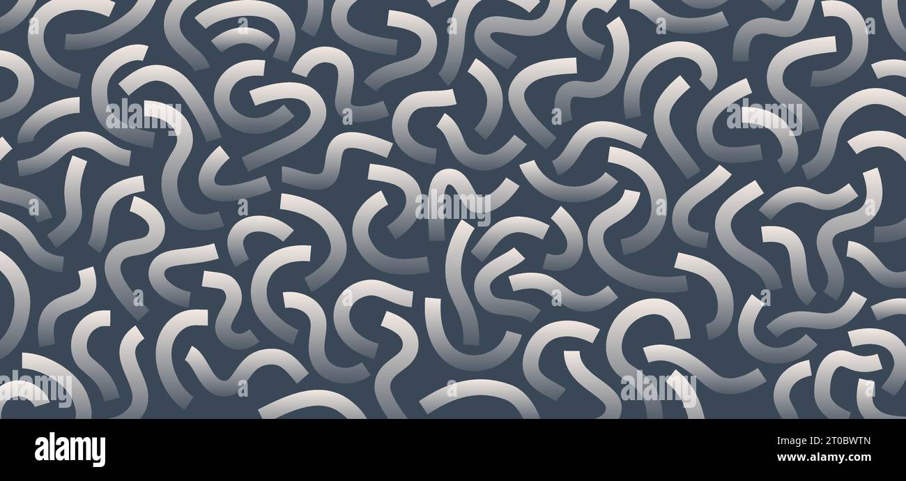Gradient doodle pattern. Funny pattern. Curved lines isolated on blue background. Stock Vector