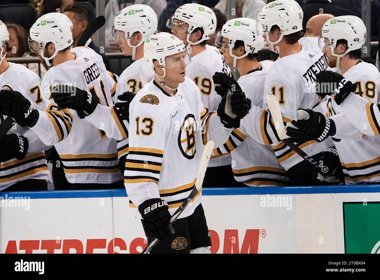 Boston Bruins' Charlie Coyle looks on during an NHL hockey game