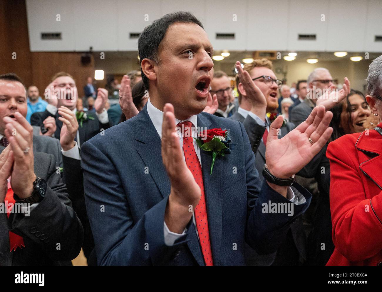 Scottish Labour Leader Anas Sarwar Celebrates As Labours Michael