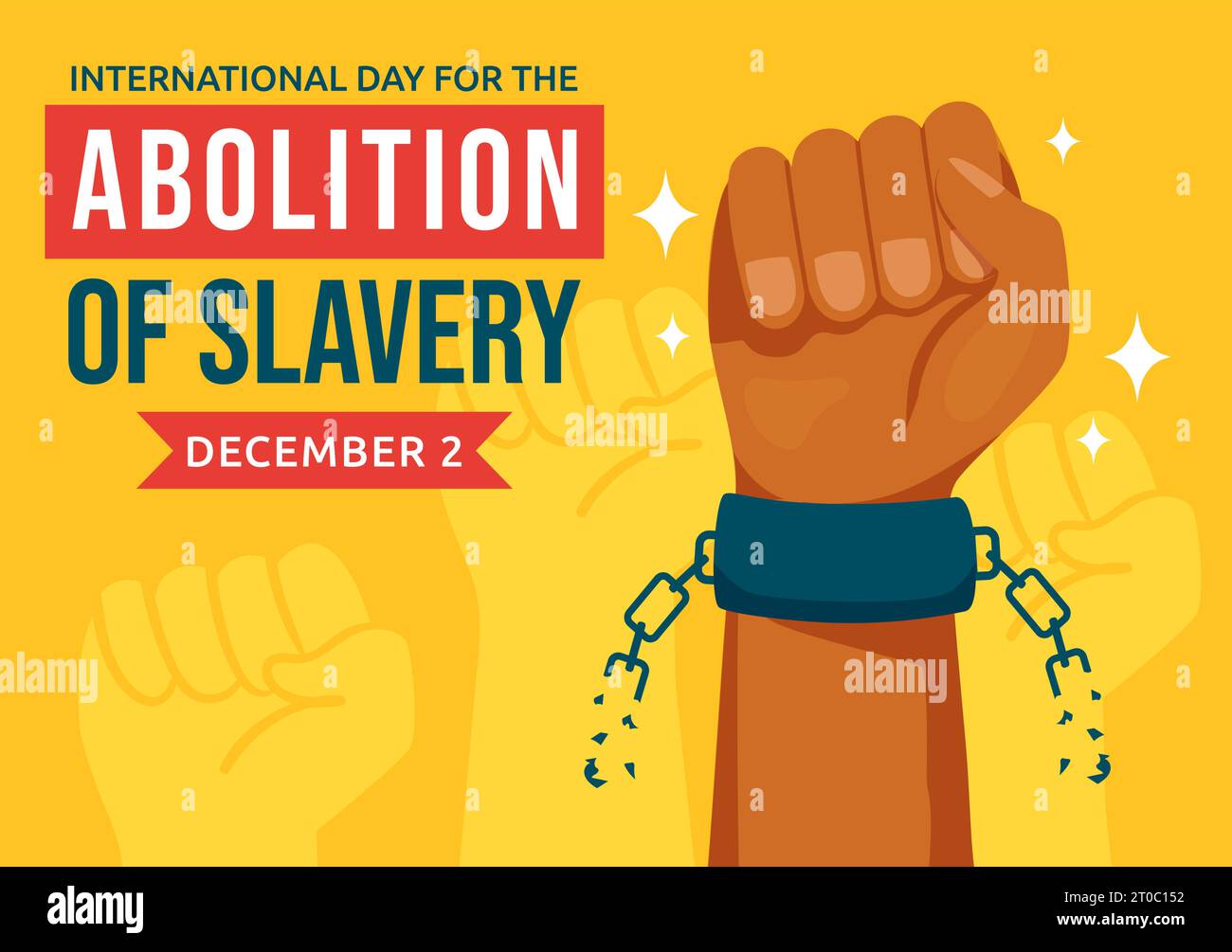 International Day For The Abolition Of Slavery Vector Illustration On December 2 With Handcuffs 