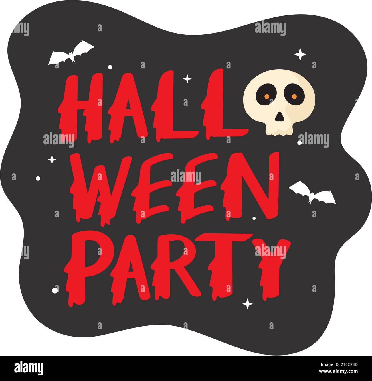 halloween party words with skull Stock Vector Image \u0026 Art - Alamy, image size:1300x1330