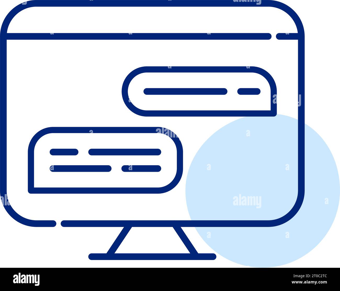 Online forum chat on desktop computer. Pixel perfect icon Stock Vector