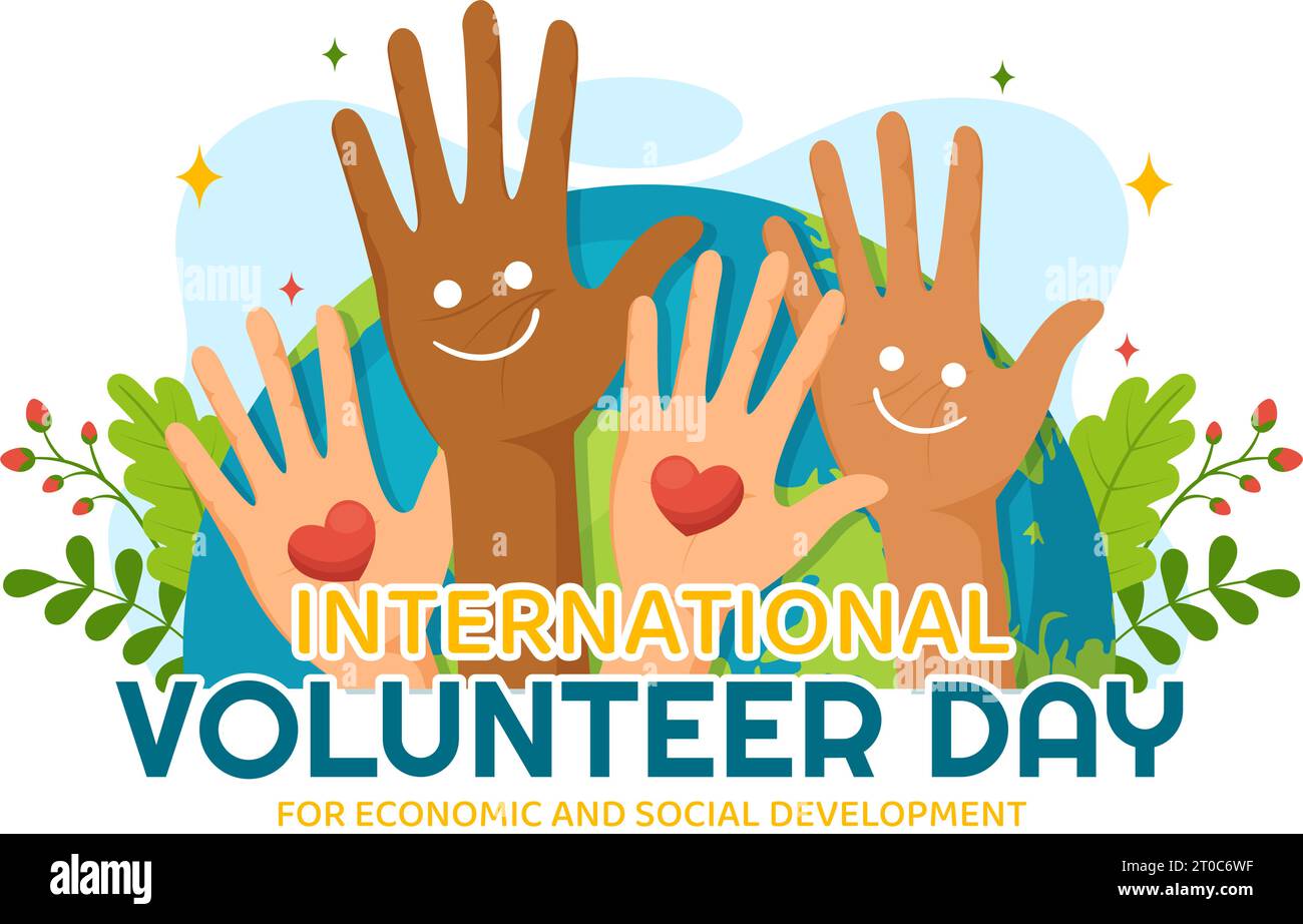 International Volunteer Day For Economic And Social Development Vector Illustration On December