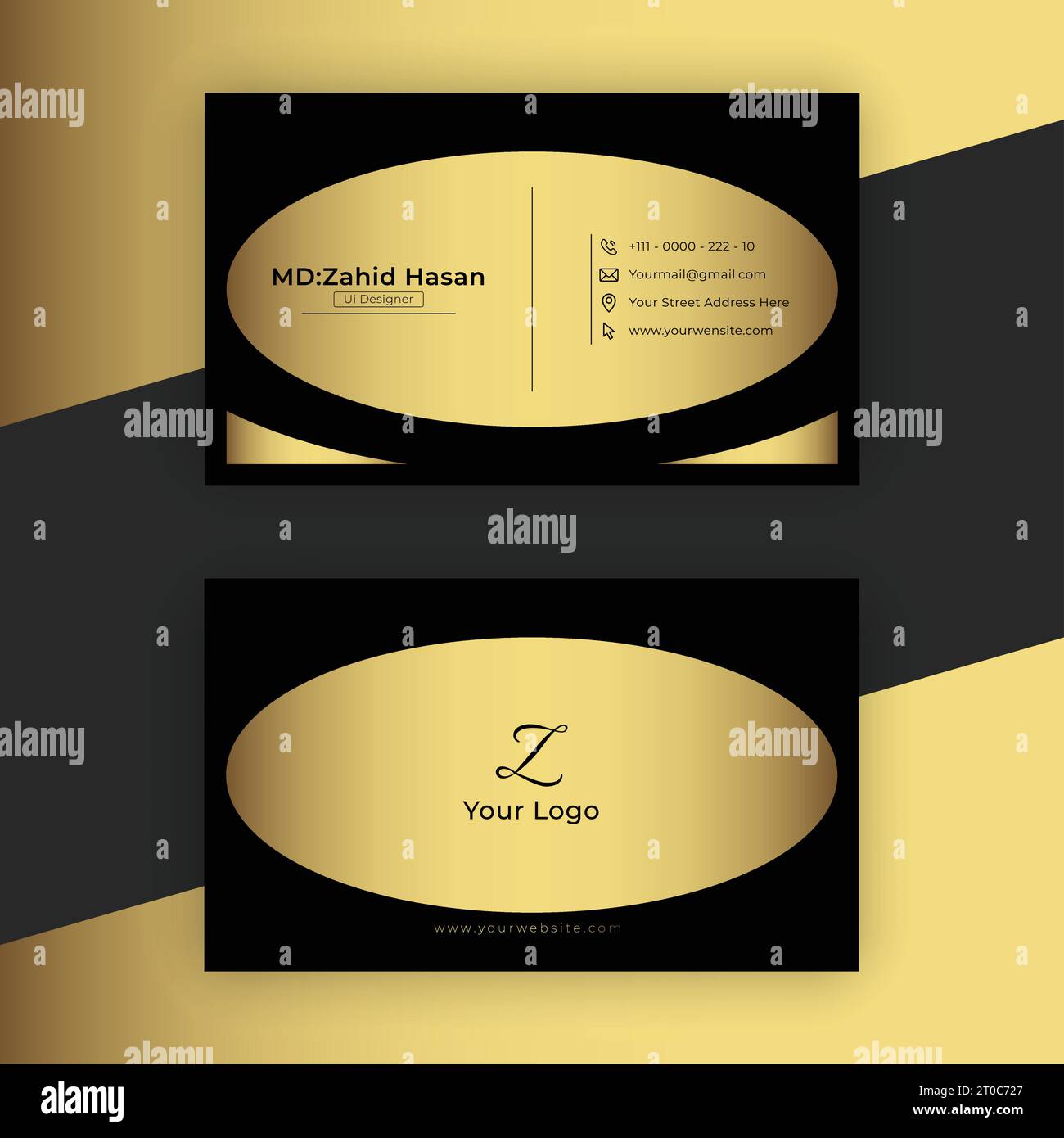 Business Card Template Design Creative Business Design Make Simple Design Stock Vector