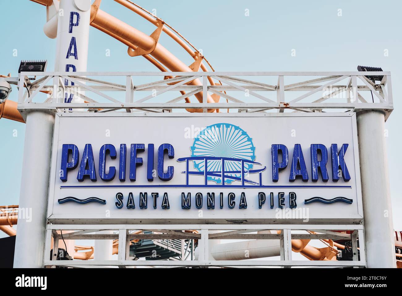 Pacific Park on Santa Monica Pier. Oceanfront amusement park in Santa Monica, Los Angeles, California, USA. Stock Photo