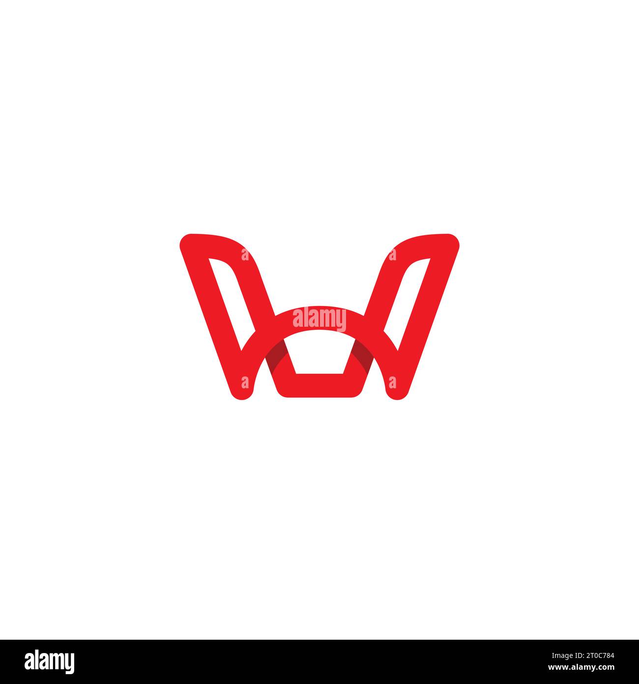 Letter W Logo Design With Red Color Stock Vector