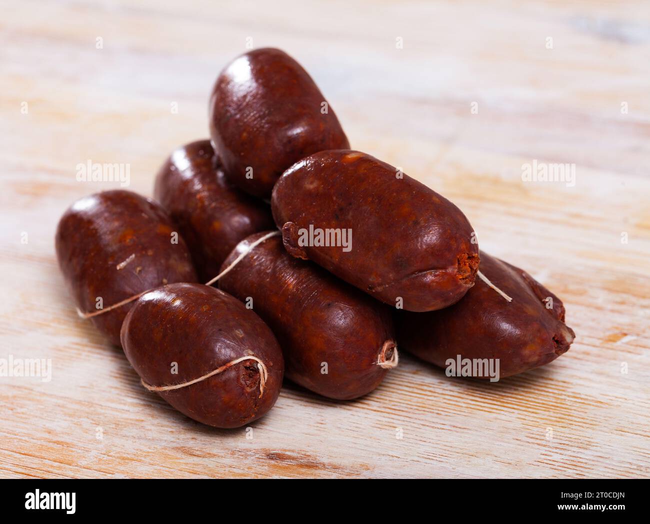 Spanish blood sausage morcilla Stock Photo Alamy