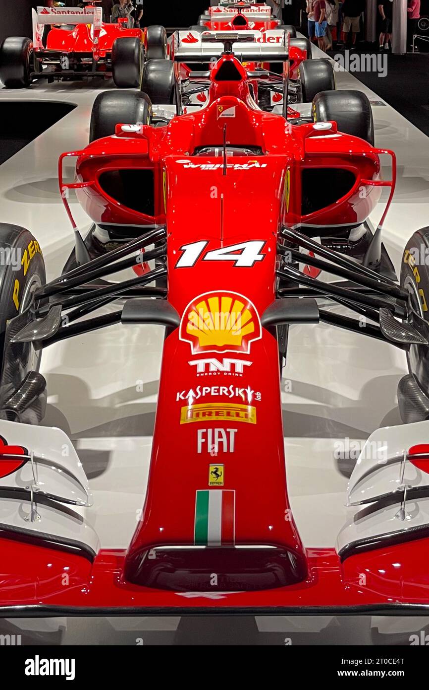 Llanera , Spain - 10 02 2023 : Ferrari shell number 14 Formula 1 car on ...