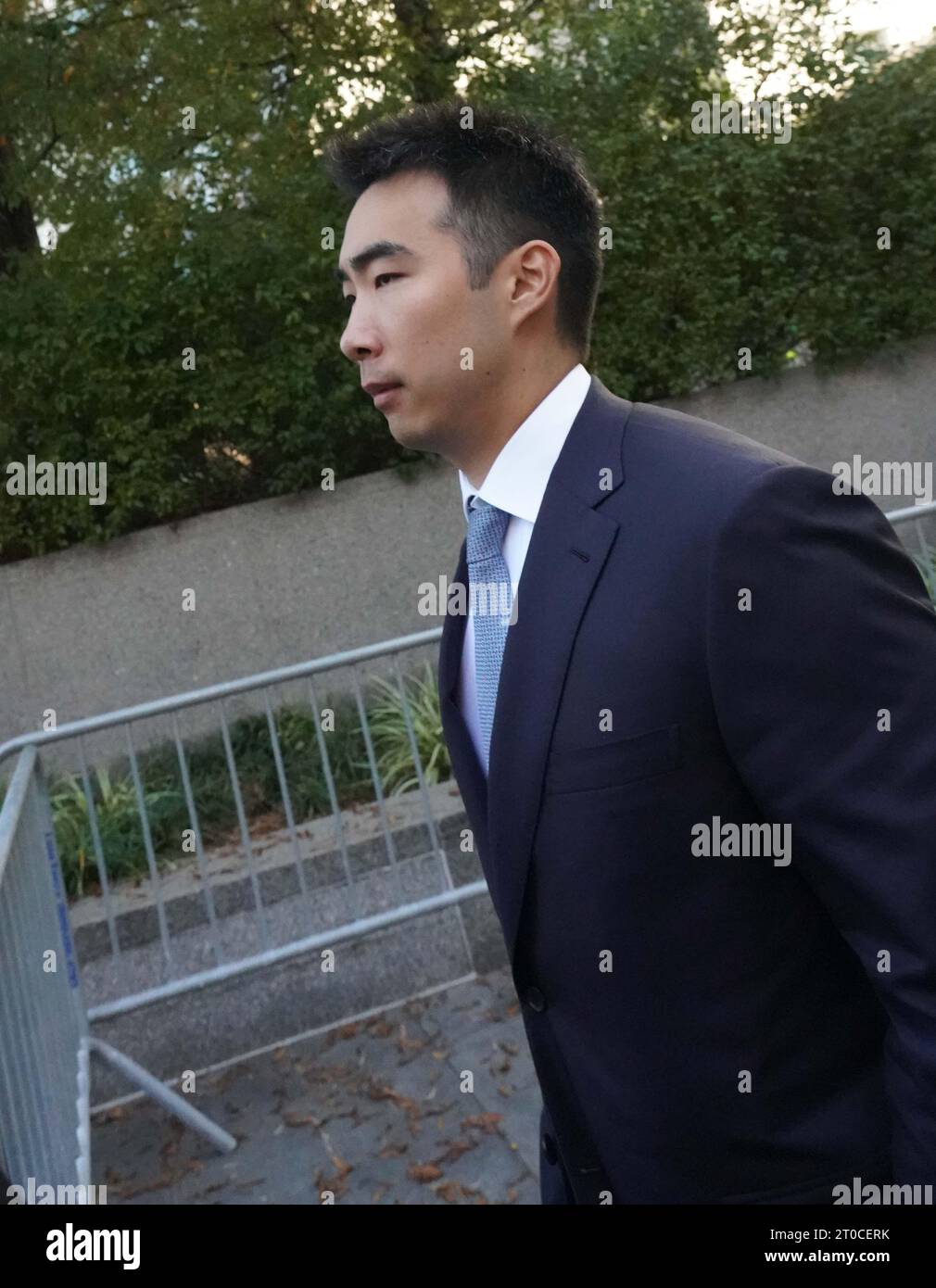 New York, United States. 04th Oct, 2023. Matt Huang, Co-Founder of Paradigm,  leaves court after he testified at the Samuel Bankman-Fried trial in New  York Federal Court in Manhattan. (Photo by Catherine