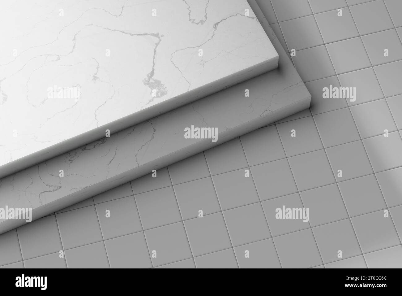 Simple black and white marble background with light streaming in. Stock Photo