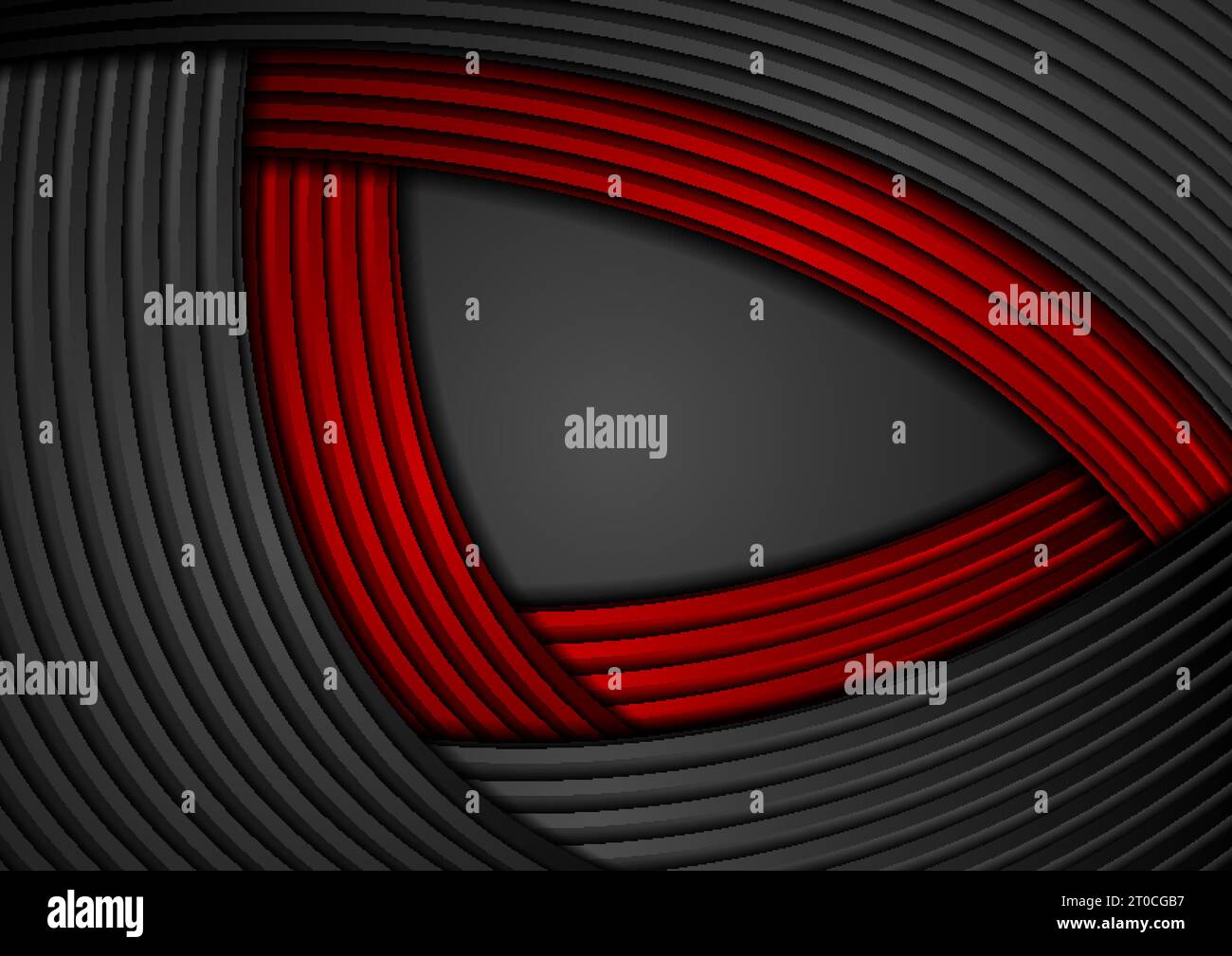 Contrast black and red corporate waves abstract background. Vector design Stock Vector