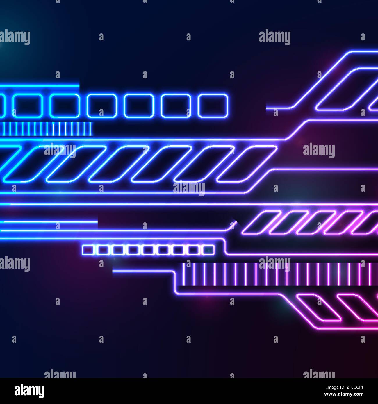 Blue and purple glowing neon abstract technology background. Luminous ...