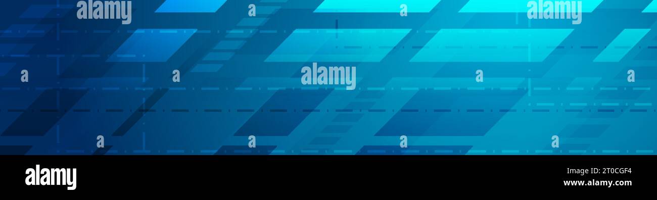 Bright blue abstract hi-tech geometric banner design. Vector design Stock Vector