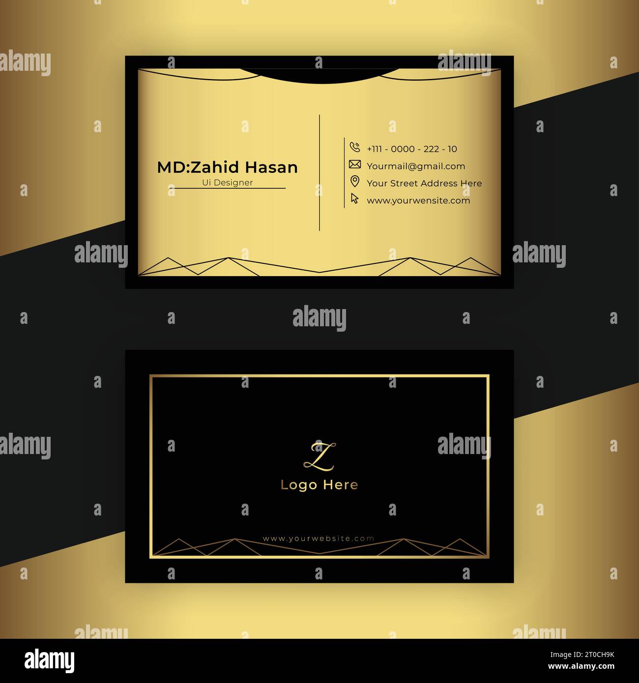 Business Card Template Design Creative Business Design Make Simple Design Stock Vector