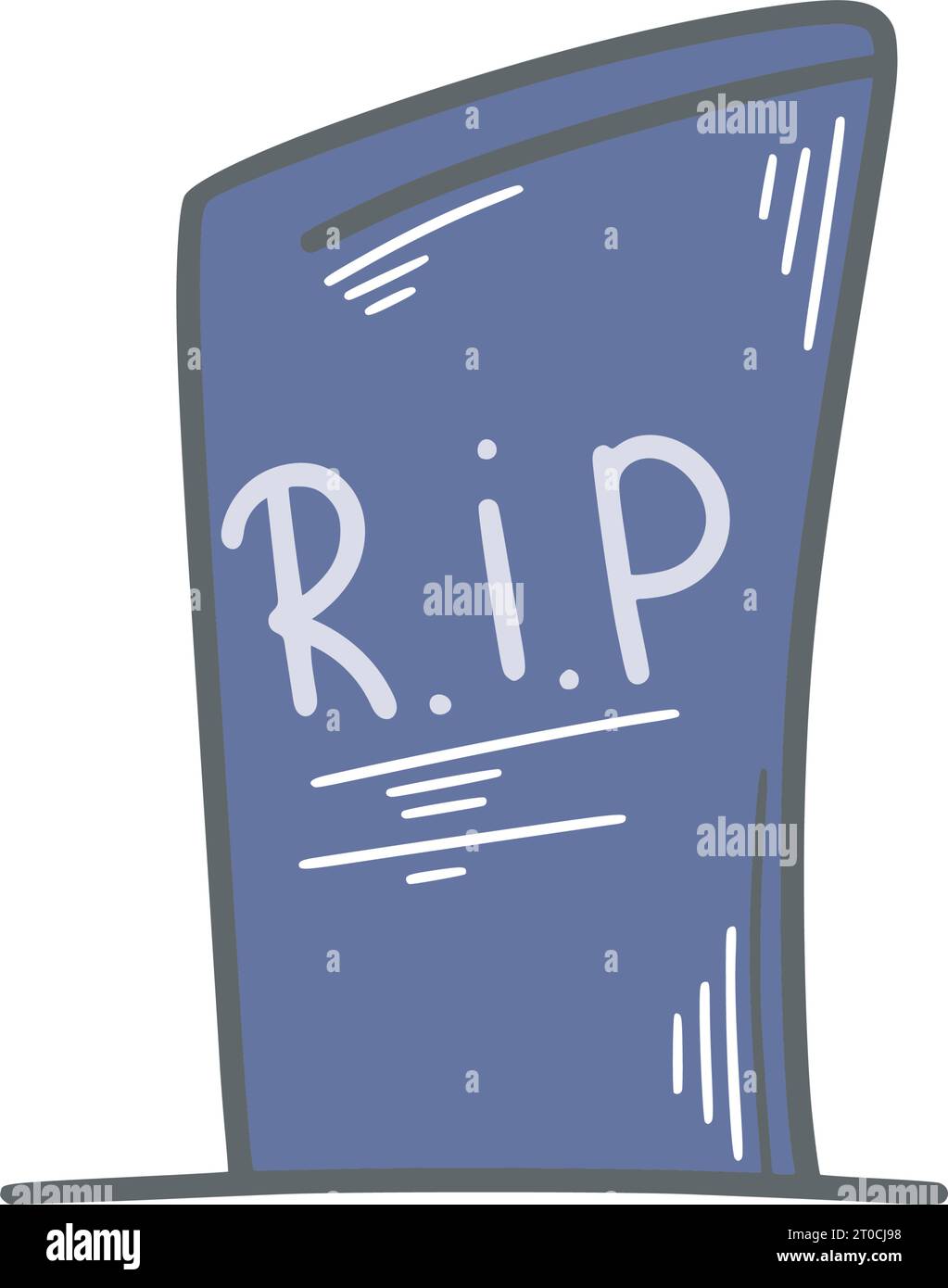 Grave doodle simple ink silhouette. Stone tombstone clip art black