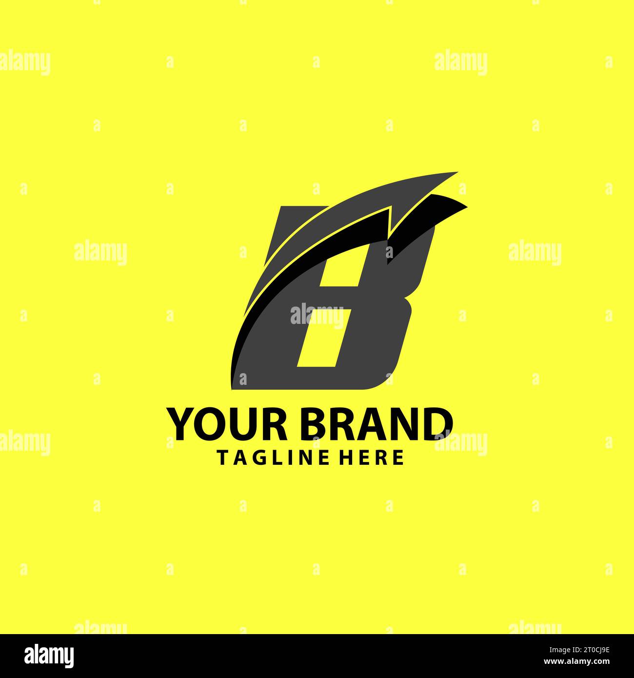 letter B font monogram arrow shadow logo design vector Stock Vector