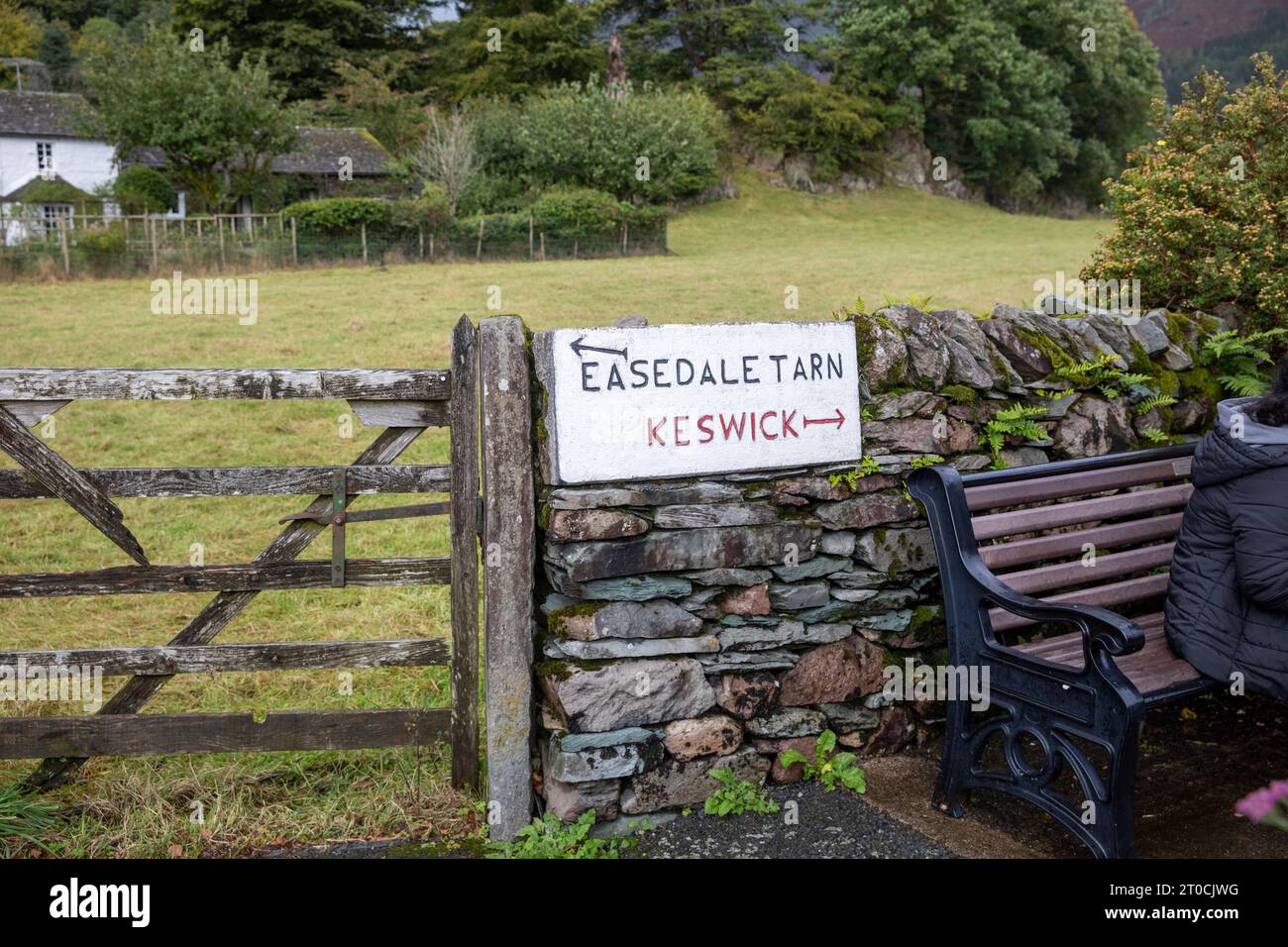 Grasmere village in the Lake District national park, directions hand
