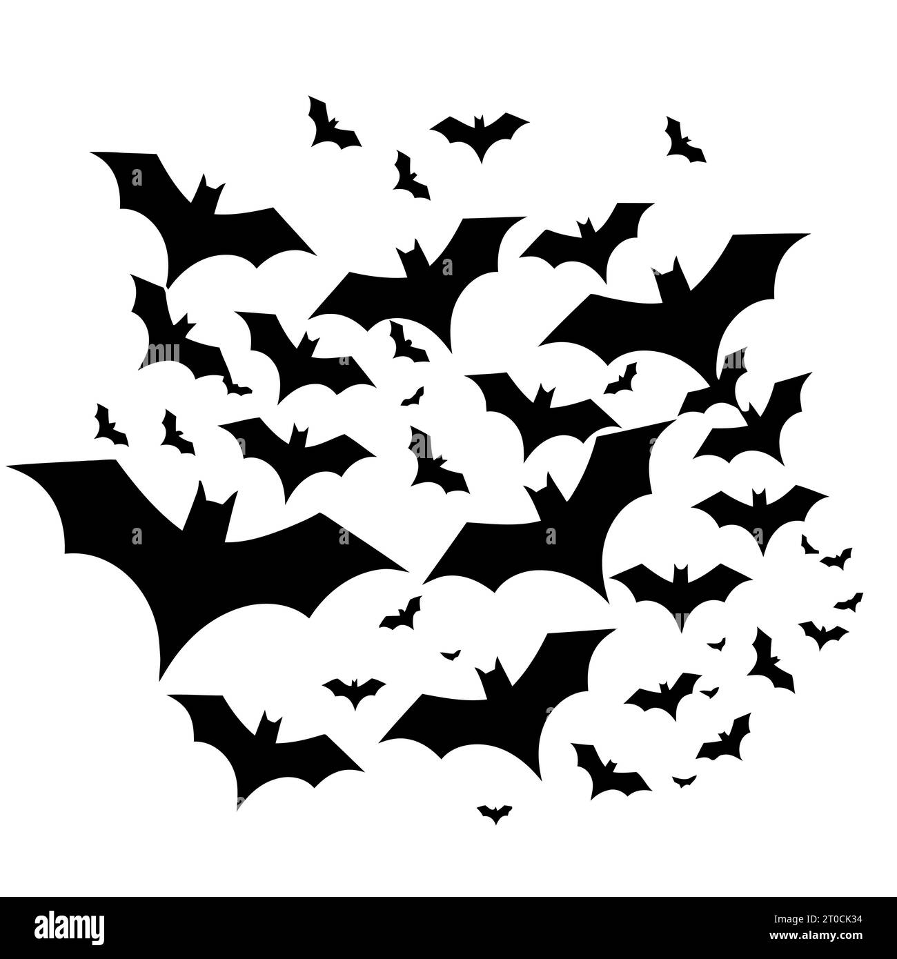 Flying bats in the sky. Bat icon. Bat silhouettes. Black bats. Vector