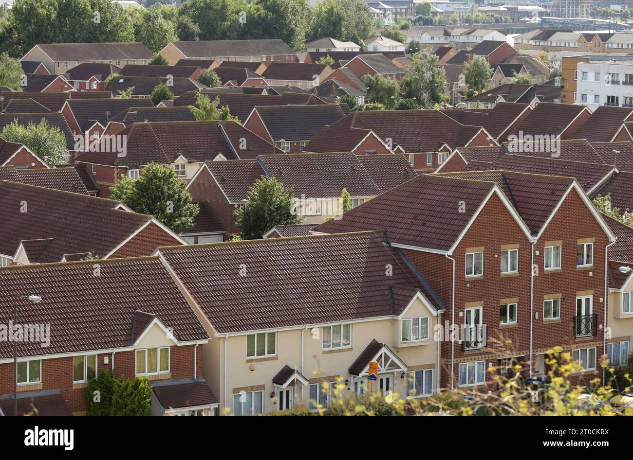 File photo dated 19/08/14 of houses in Thamesmead, London. The average