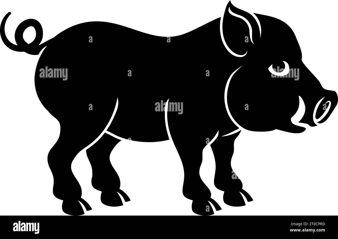 Pig Boar Chinese Zodiac Horoscope Animal Year Sign Stock Vector Image