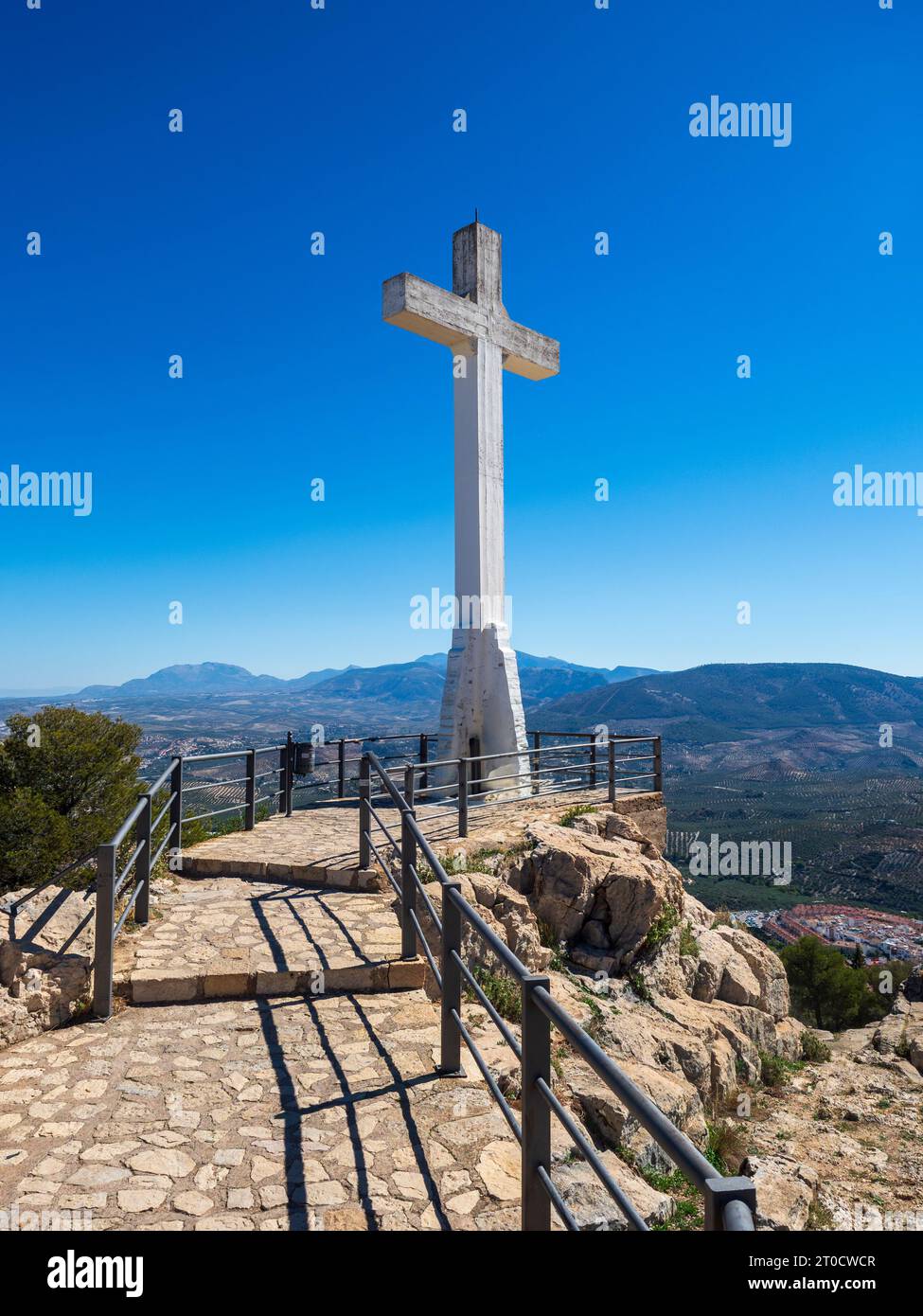 Cross of Santa Catalina in the city of Jaen Stock Photo