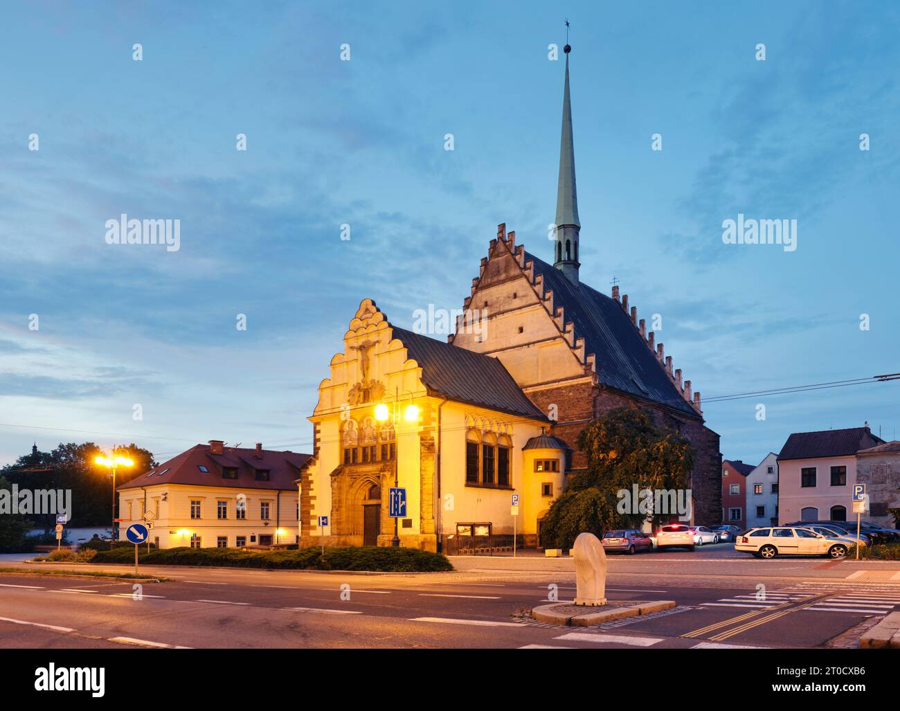 Church of Saint Bartholomew on Republic Square - Pardubice, Czechia Stock Photo