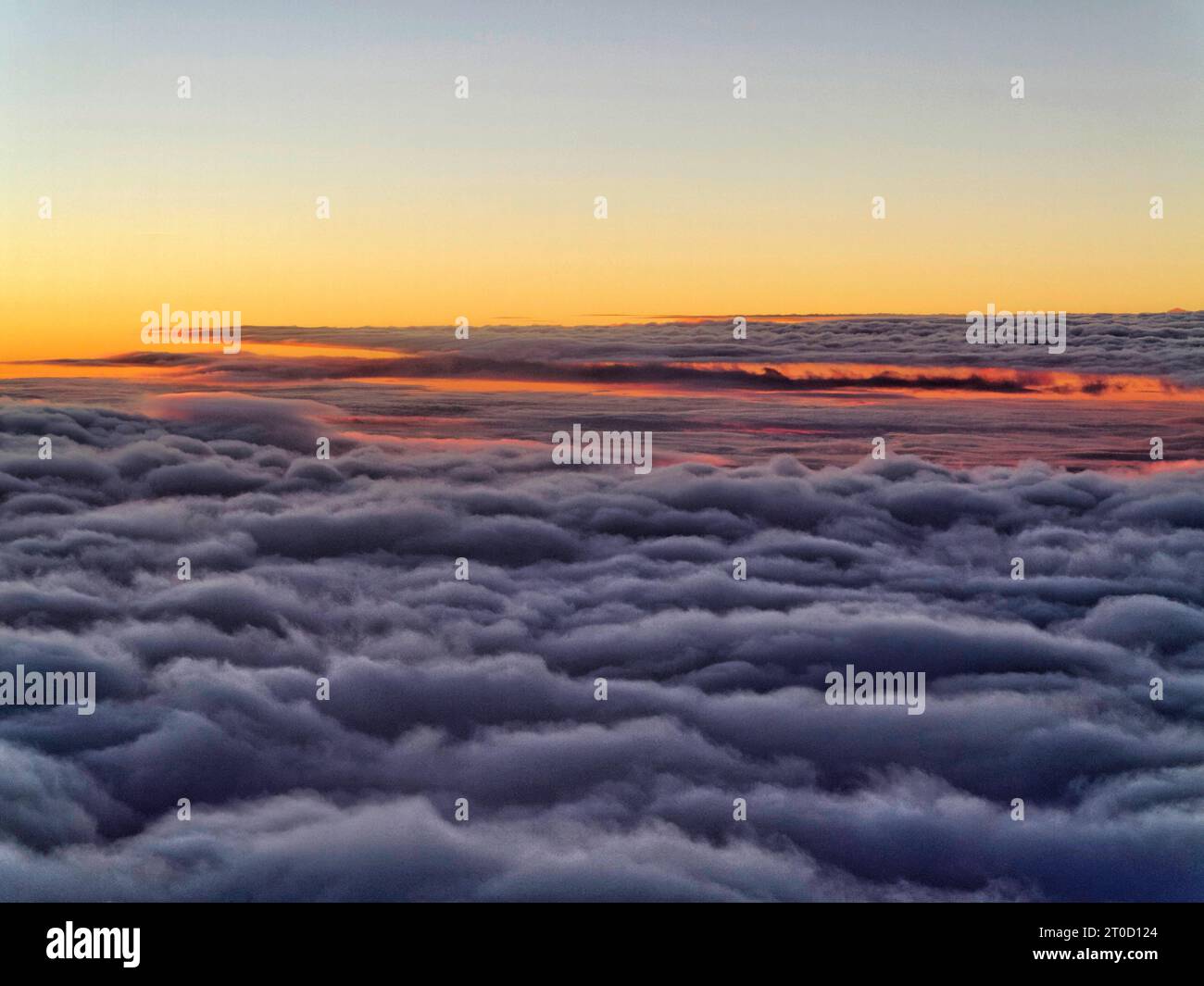 Sunset, evening red above the clouds, Germany Stock Photo