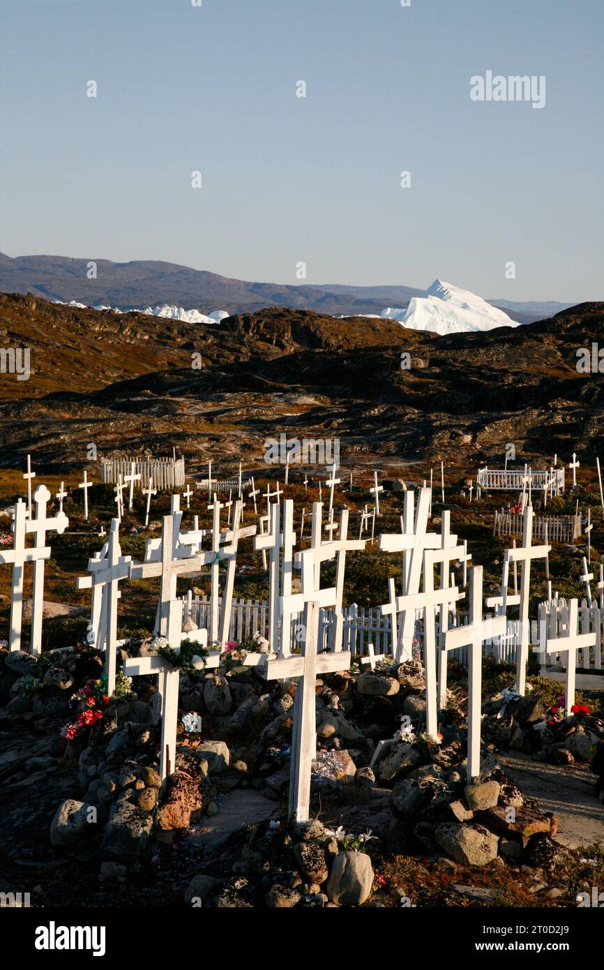 Cemetery at Ilulissat, Greenland. Stock Photo