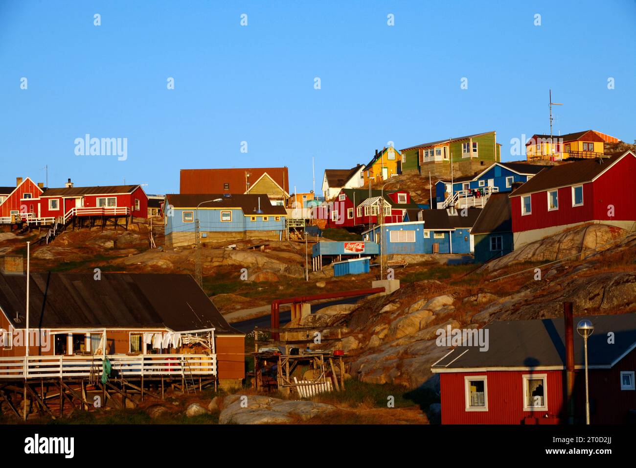 Houses at Ilulissat, Greenland. Stock Photo