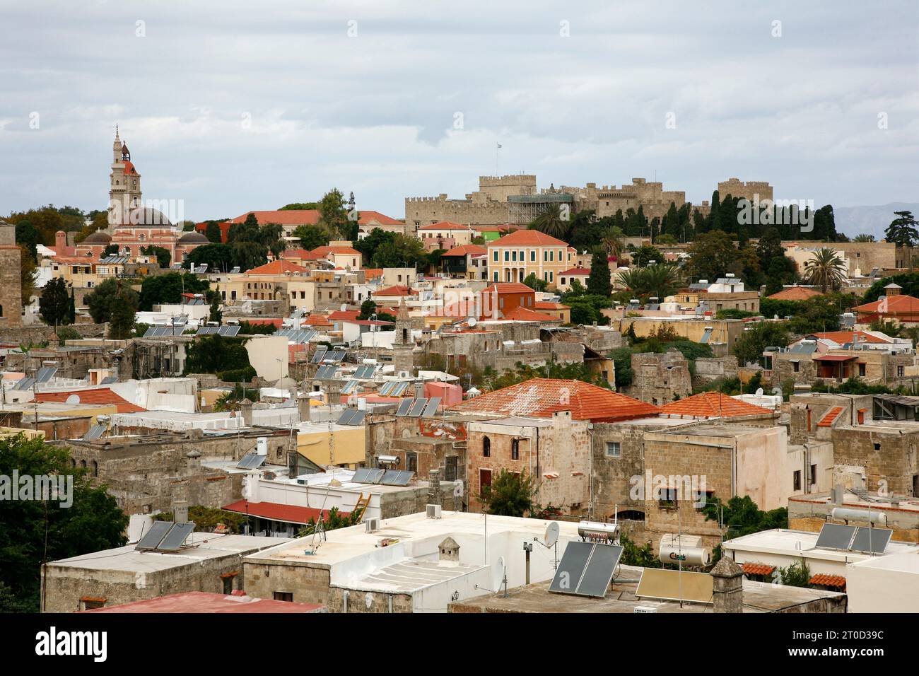 Rooftops in Rhodes, Greece Stock Photo - Alamy
