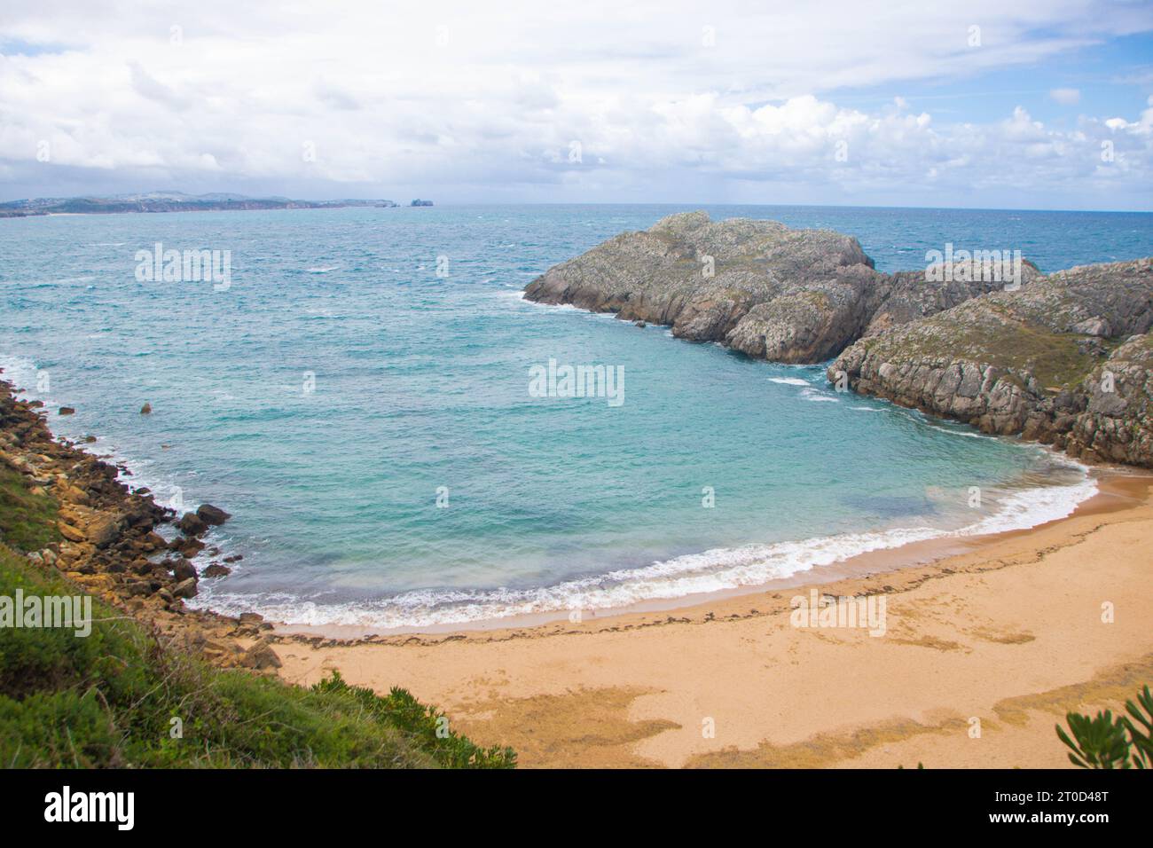 Landscape of costa quebrada in Cantabria Stock Photo