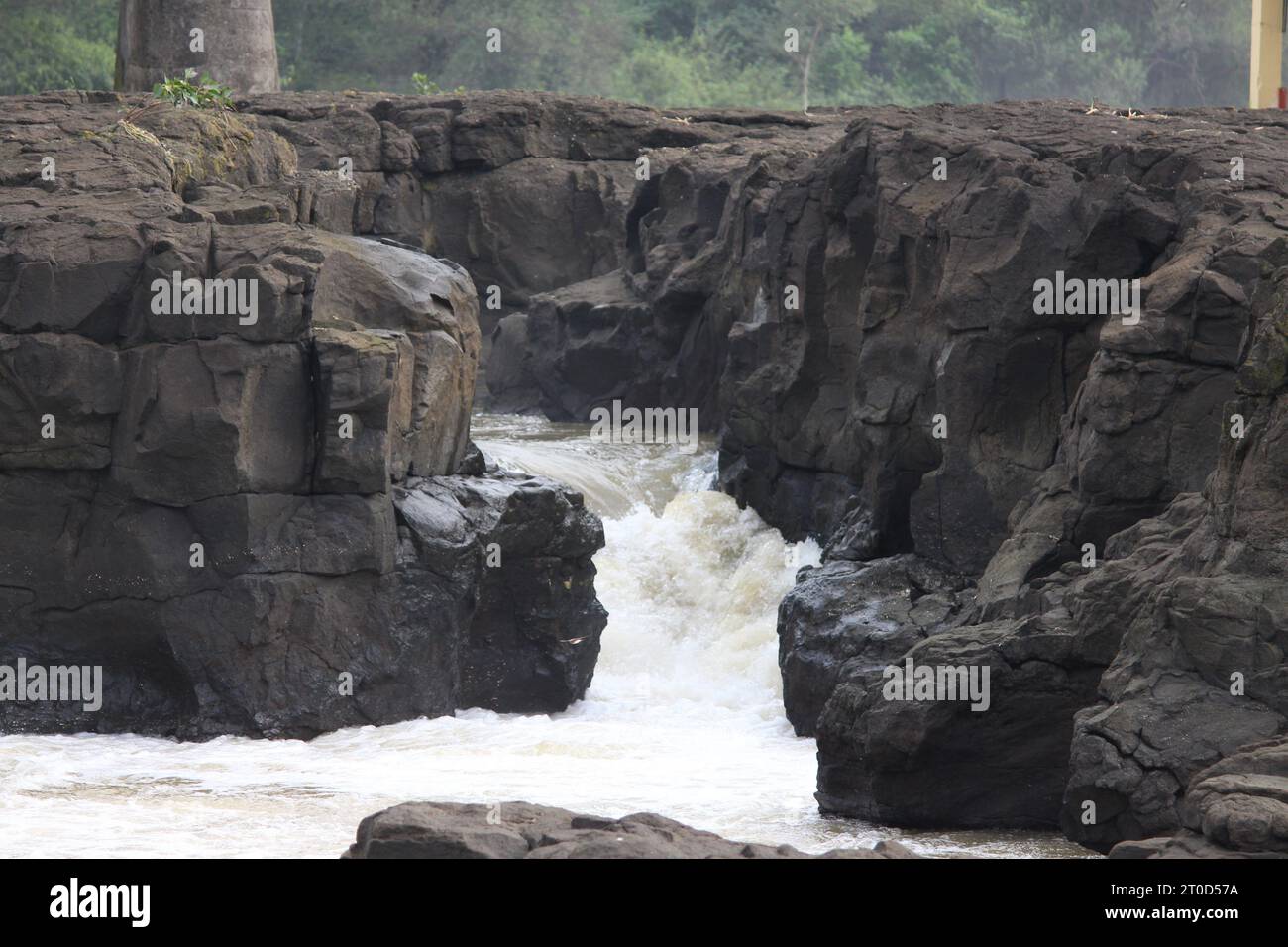 Kundmala waterfall a scenic monsoon attraction at Talegaon Dabhade, Pune Stock Photo