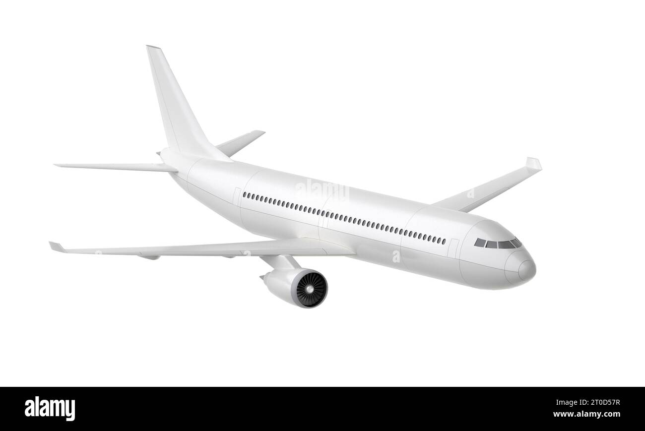 White 3d plane take off isolated on white background. 3d rendering ...