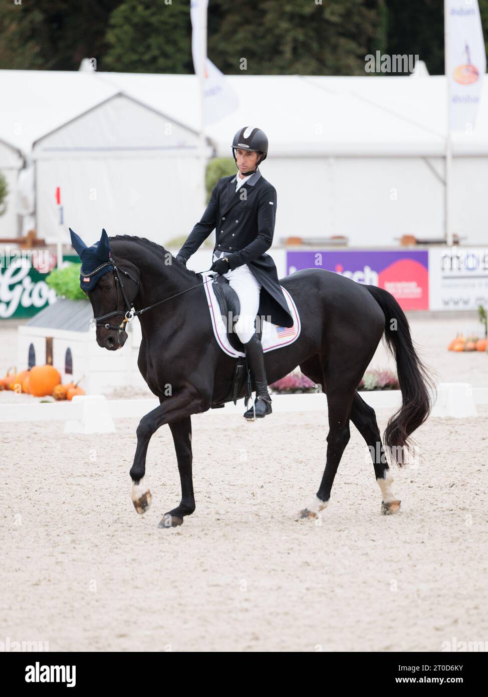 James ALLISTON of the United States with Karma during dressage at the