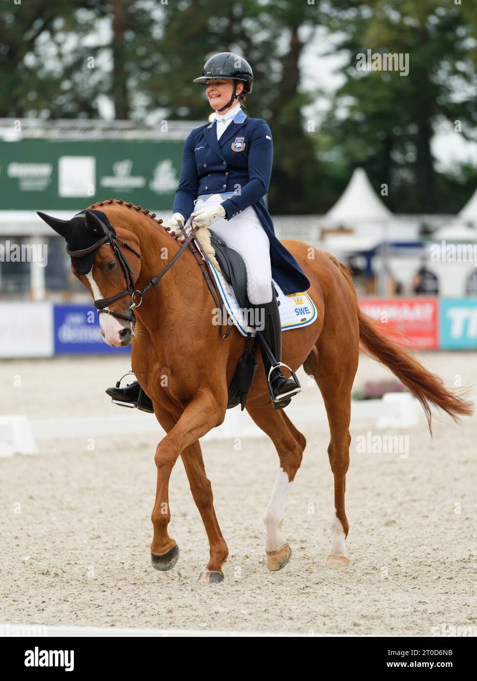 Amanda ANDERSSON of Sweden with Jersey during dressage at the Boekelo