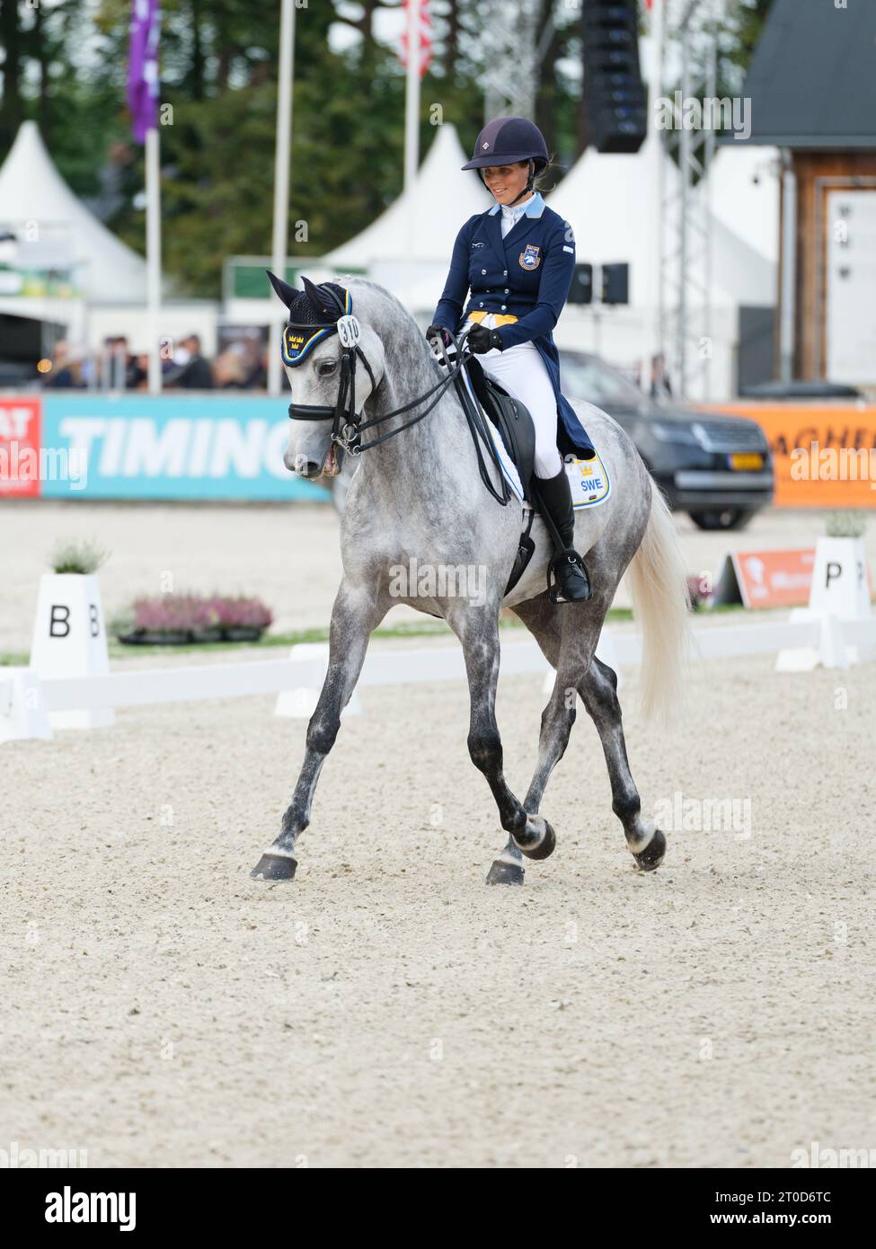 Louise ROMEIKE of Sweden with Caspian 15 during dressage at the Boekelo