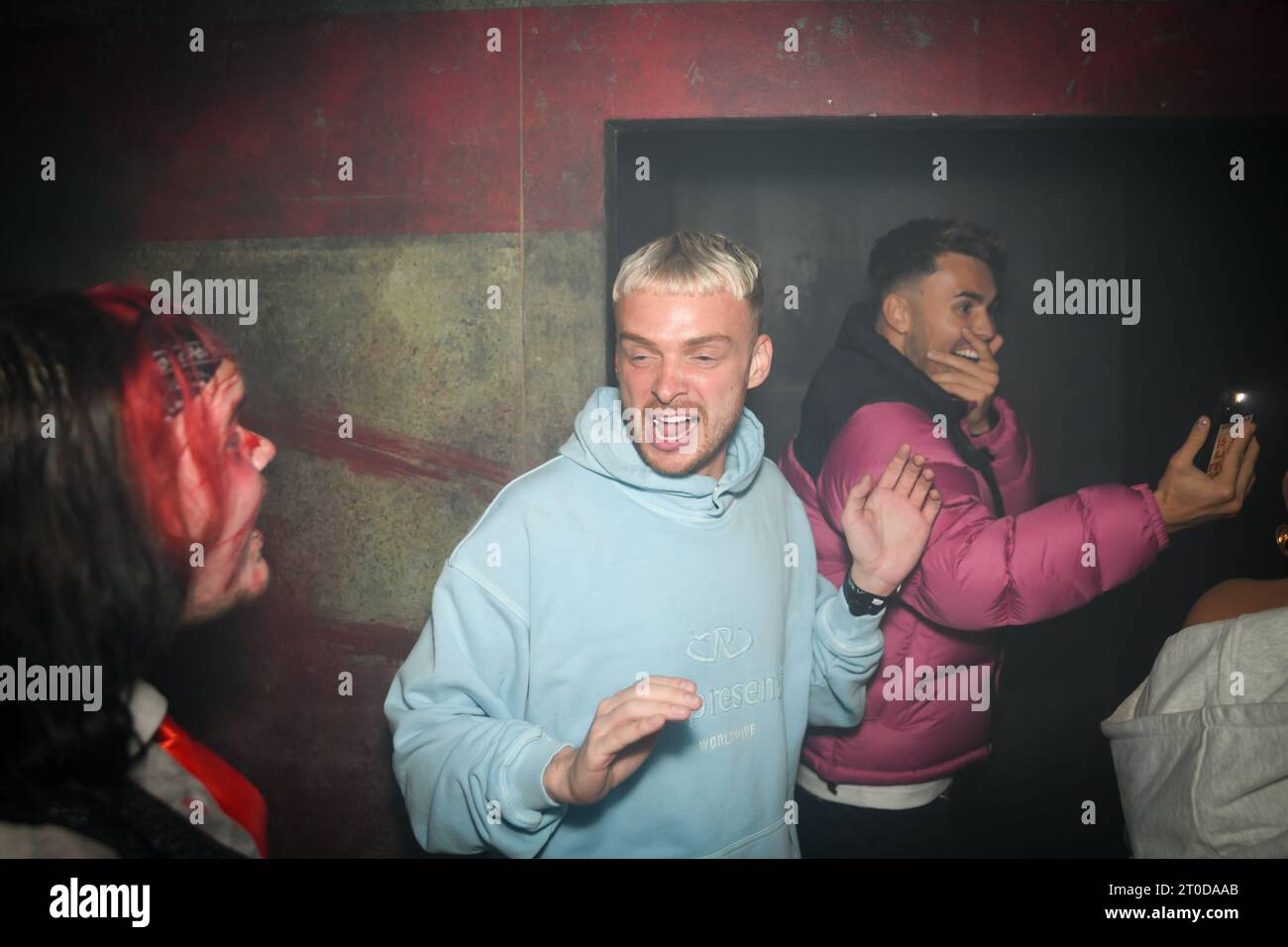 Staines, UK. 5th Oct, 2023. VIP and press launch for Thorpe Park Fright Nights scare event. Credit: Thomas Faull/Alamy Live News Stock Photo