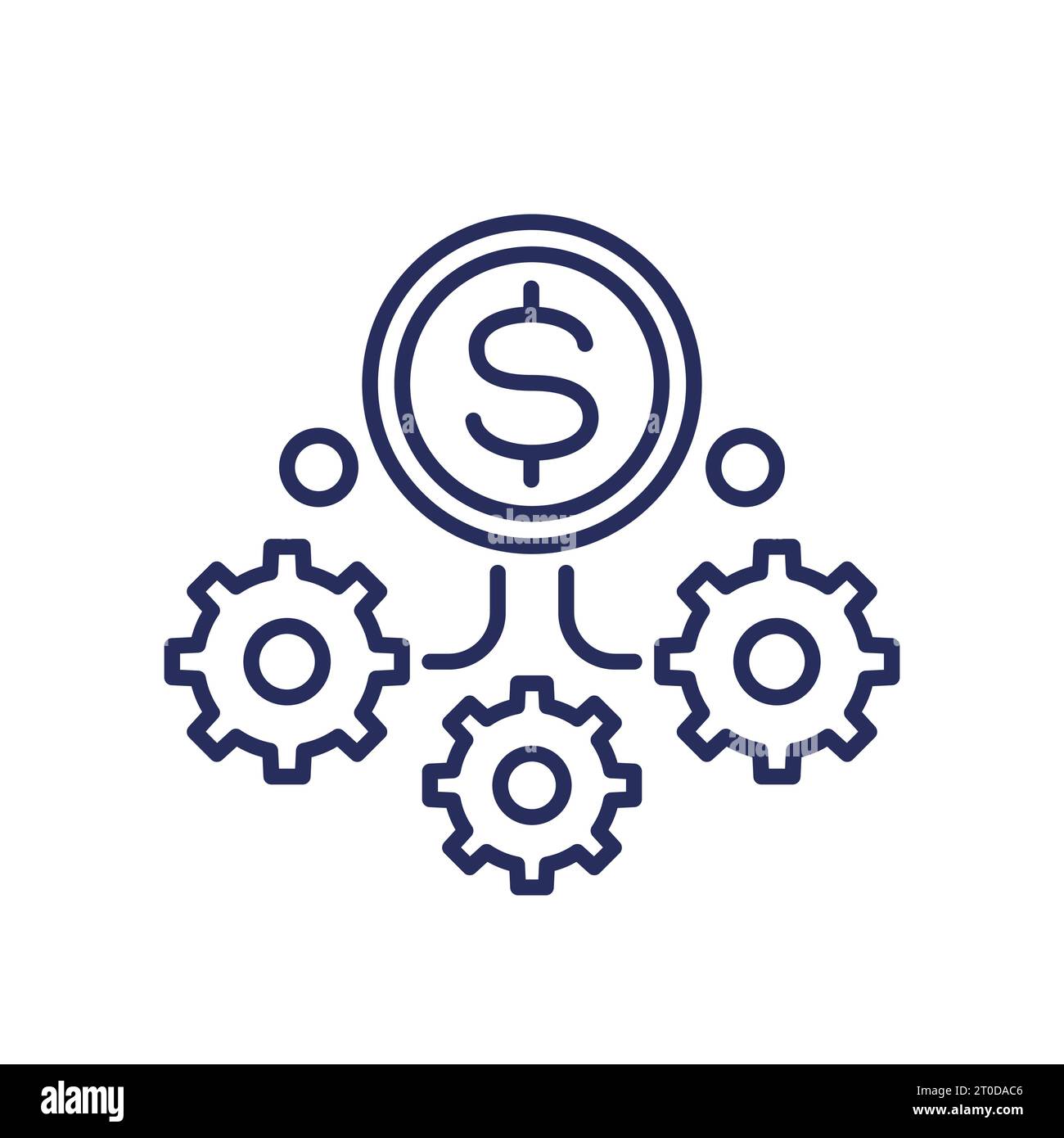 operational costs line icon, vector Stock Vector