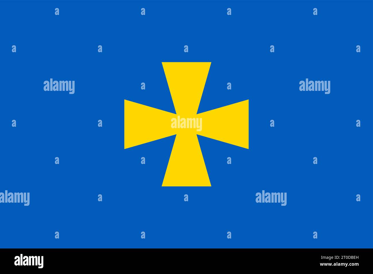 Official current vector flag of the Ukrainian administrative area of POLTAVA OBLAST, UKRAINE Stock Vector