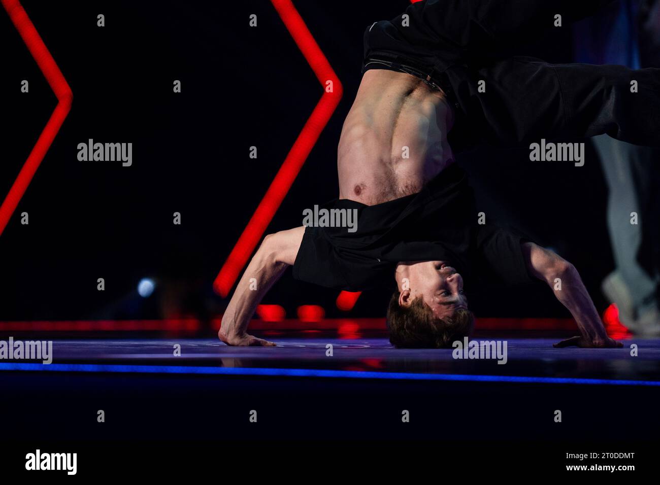 Kazakhstan's Zakirov Amir competes during the men's round robin group ...