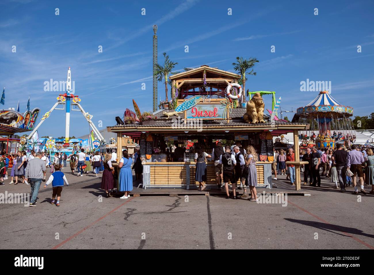 Munich Germany October 1 2023 People At Oktoberfest 2023 The