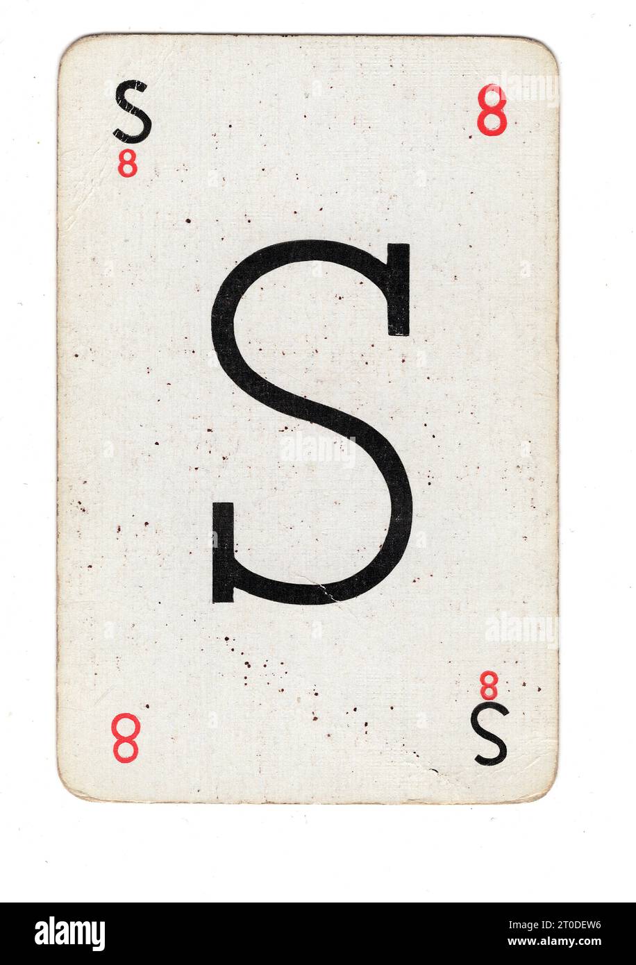 A vintage Lexicon playing card featuring the letter S on a white ...