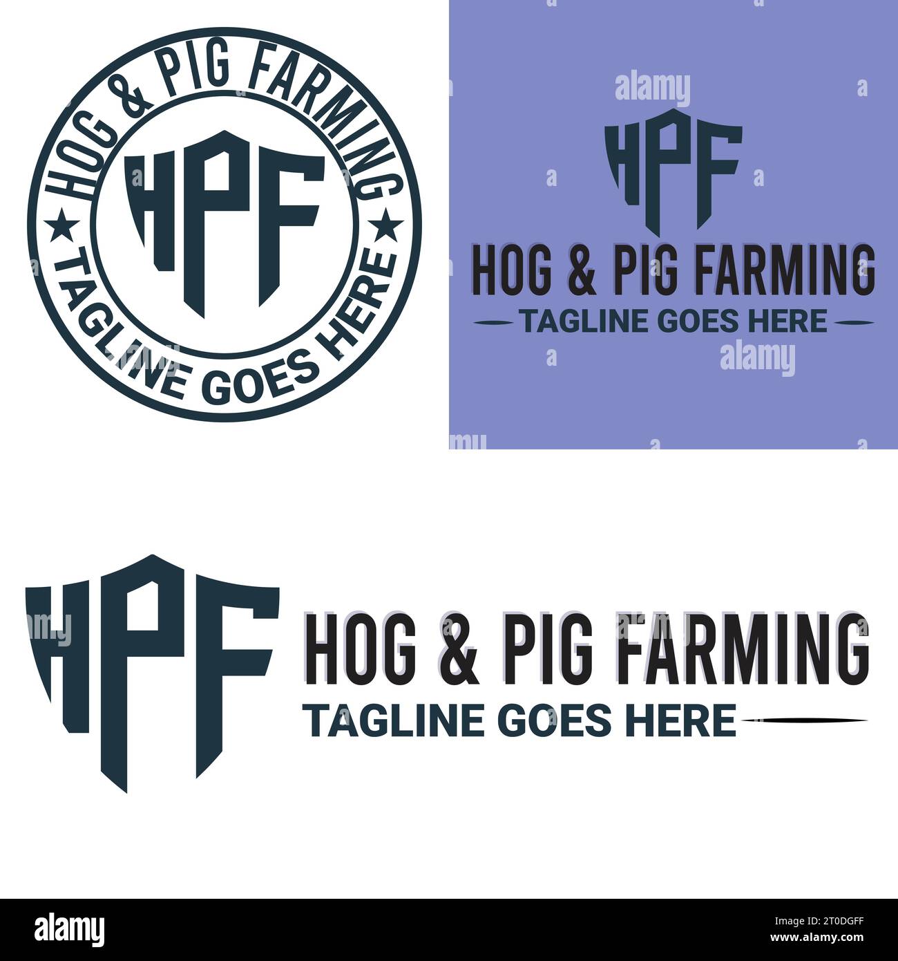 Hog Design Letter hpf logo hi-res stock photography and images - Alamy